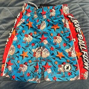 Vibrant Cartoon Print Kids Shorts